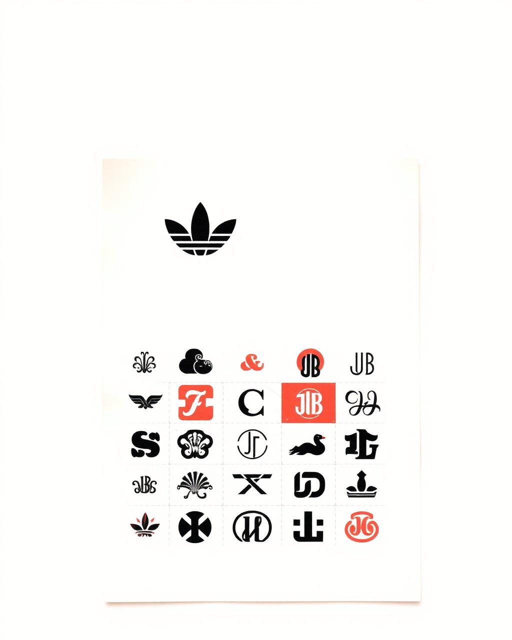 Planche de marques, monogrammes et logotypes